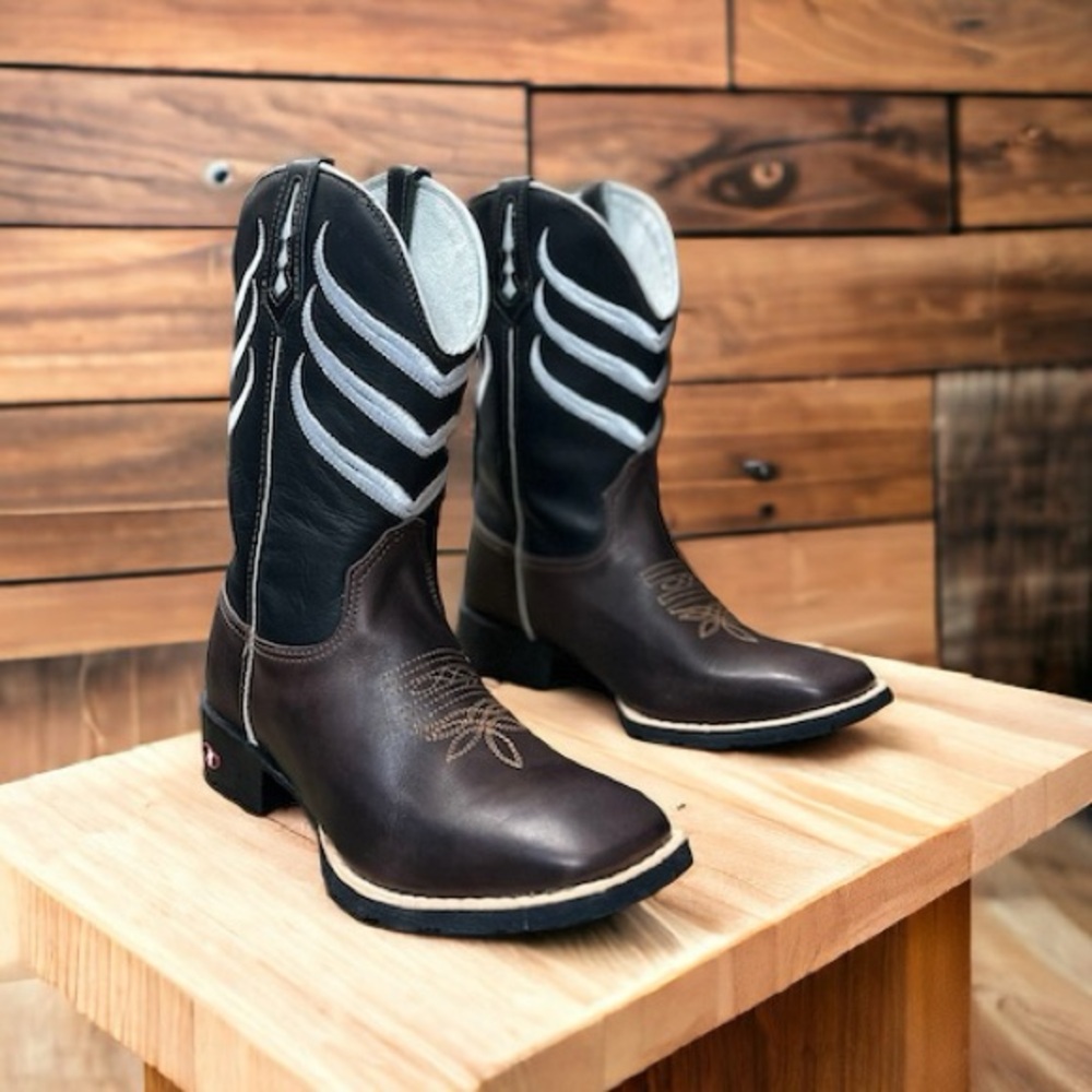 KUT Mens Work Boots Square Toe Genuine Leather Rancher Cowboy Western Boots